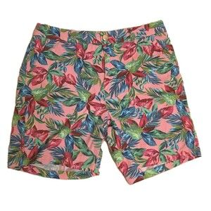 Stella Parker Shorts Activewear Golf Cotton Tropical Print Pink Womens Size 10